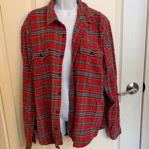 Lucky Brand Red Plaid Women's Jersey Top